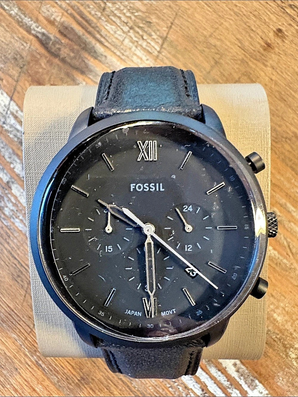 Fossil FS5503 Black Chronograph Watch NWT